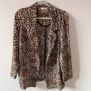 Leopard Print Relaxed Blazer - Lush, Medium
